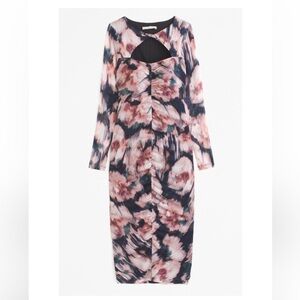 Abercrombie & Fitch Floral Long Sleeve Dress - Pink and Black